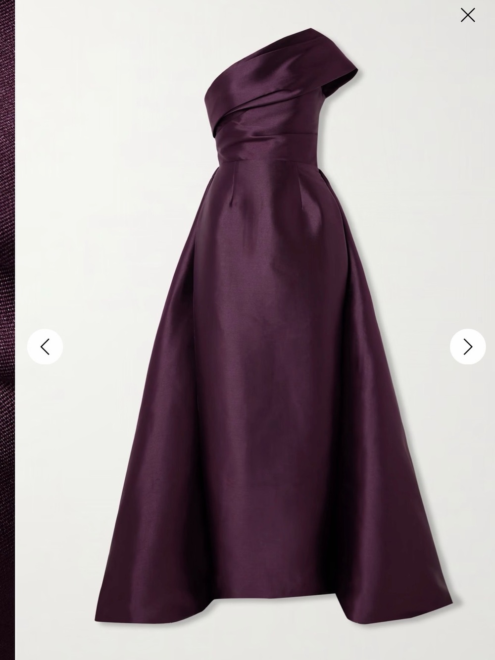 Solace London Alba one-shoulder draped satin-twill gown